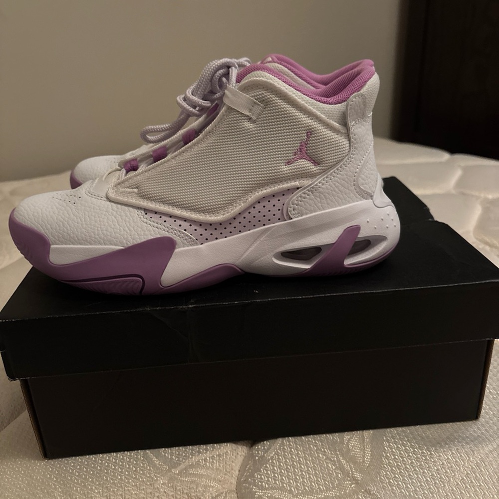 Air Jordan White and Purple Sneakers